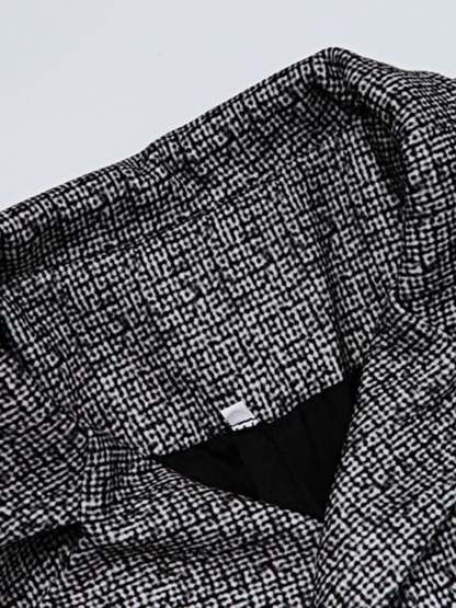 Men's Vintage Double-Breasted Plaid Gentleman's Business Suit Jacket