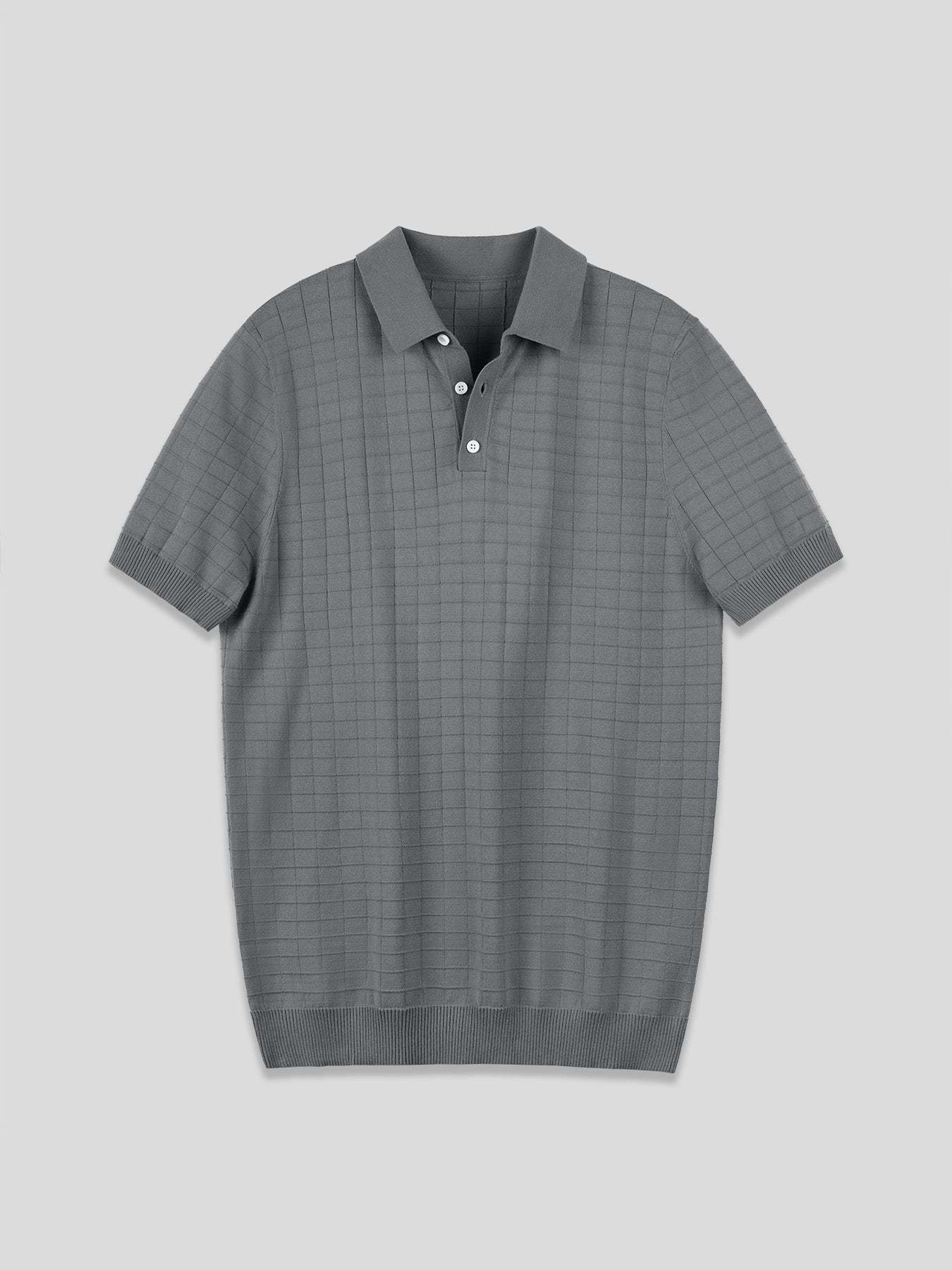 GentleKnit Checkered Short Sleeve Knitted Polo