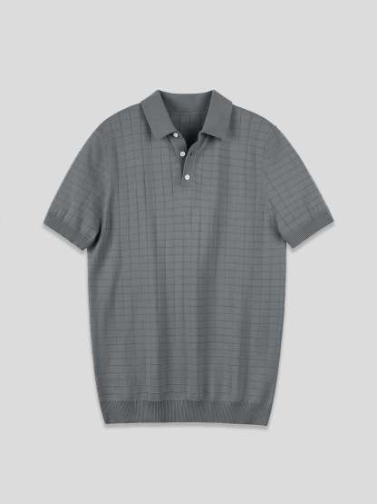 GentleKnit Checkered Short Sleeve Knitted Polo