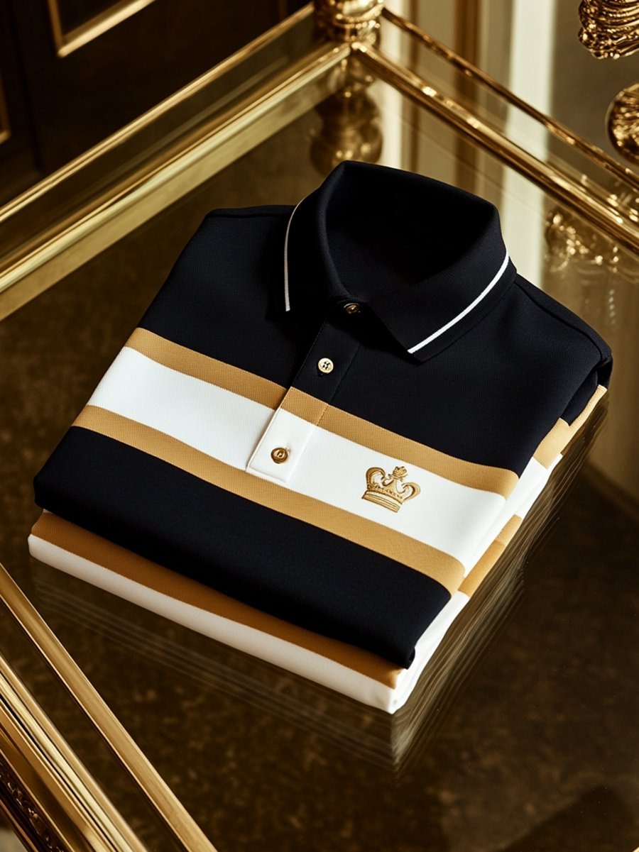 Men's Vintage Business Long Sleeve Polo Shirt