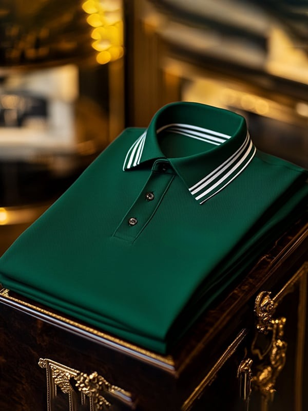 Men's Business Print Lapel Polo Shirt