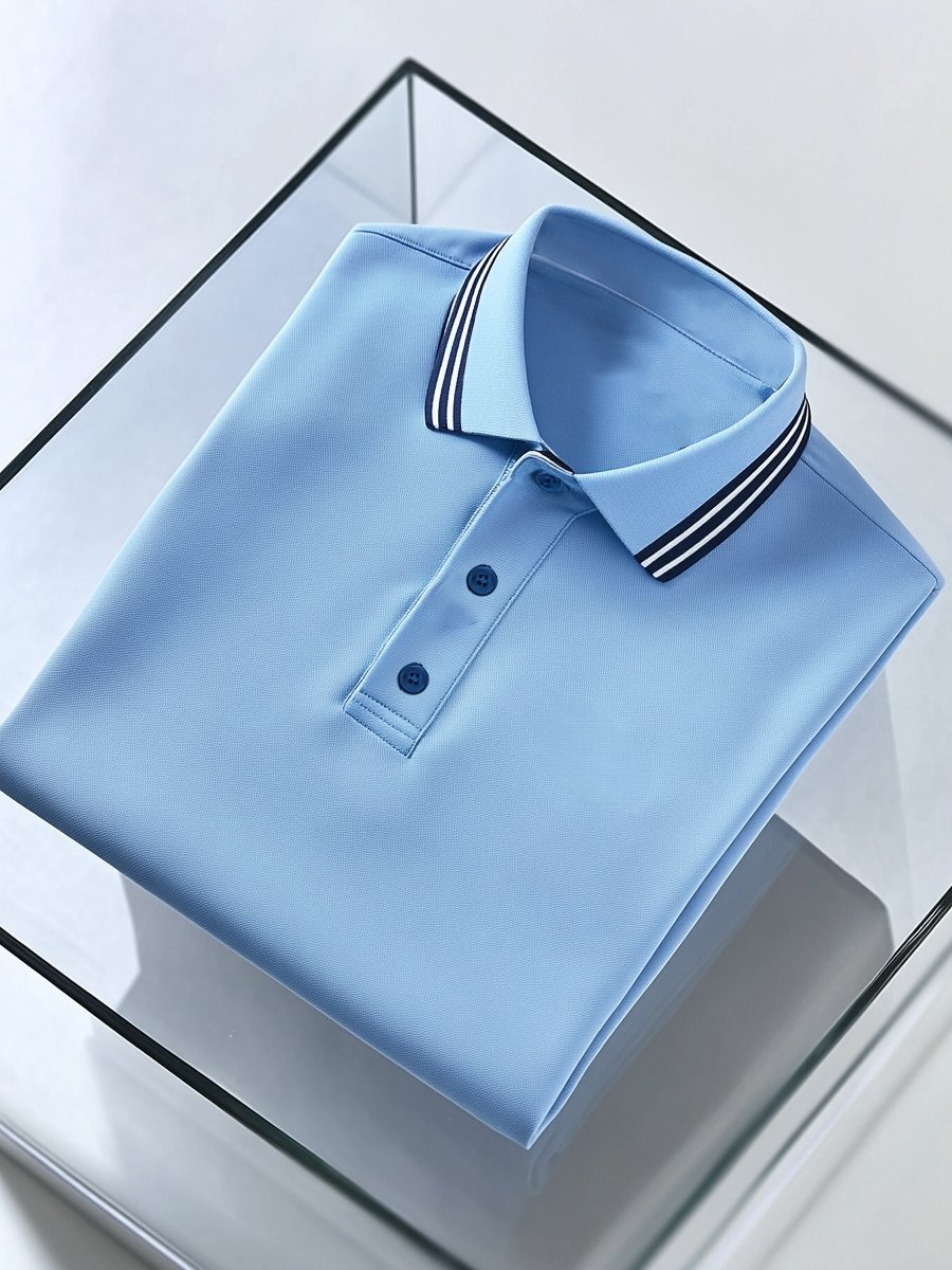 Men's Business Casual Button Short Sleeve Polo Shirt