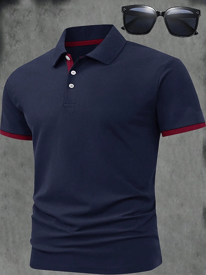 Men's Retro Business Design Printed Casual POLO Shirt