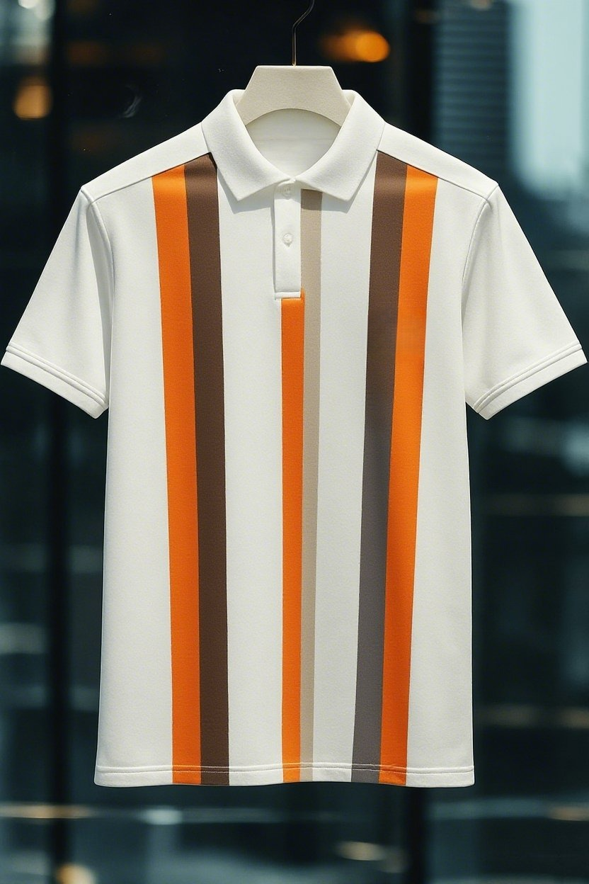 Men's Business Casual Button Short Sleeve Polo Shirt