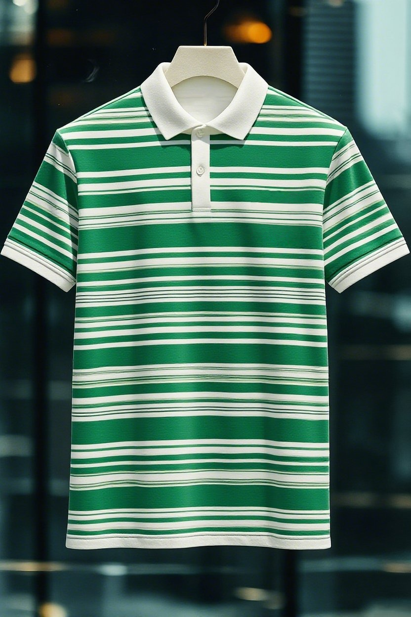 Men's Business Casual Button Short Sleeve Polo Shirt