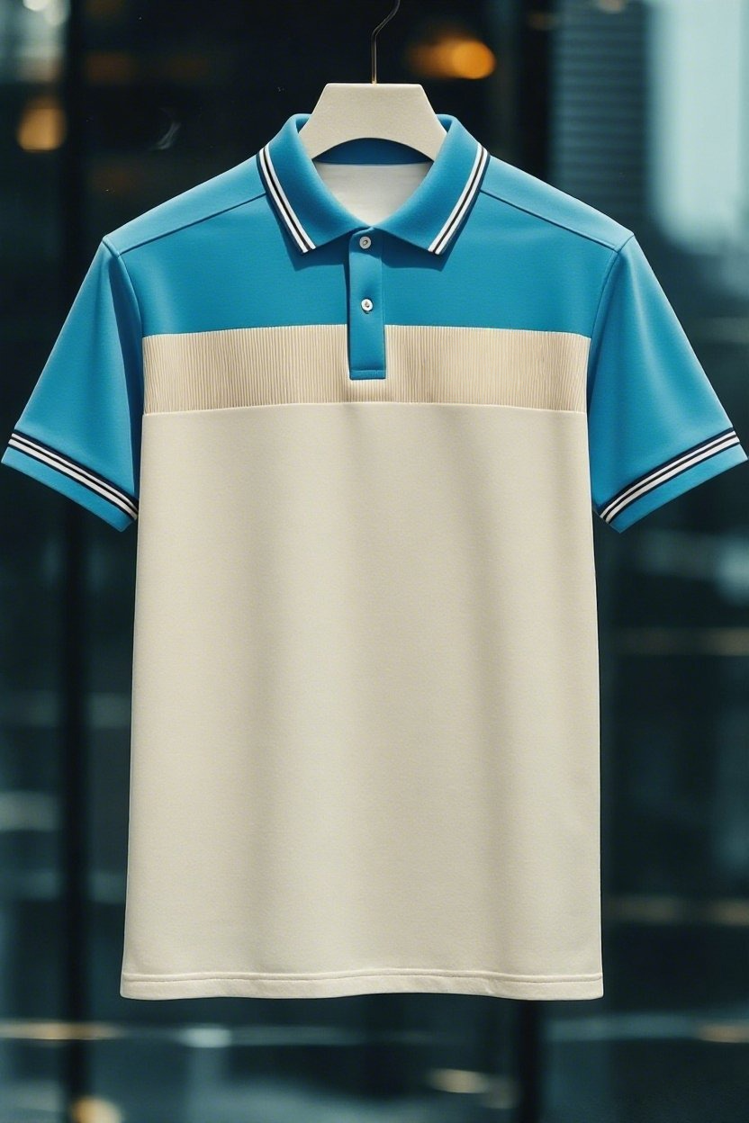 Men's Business Casual Button Short Sleeve Polo Shirt