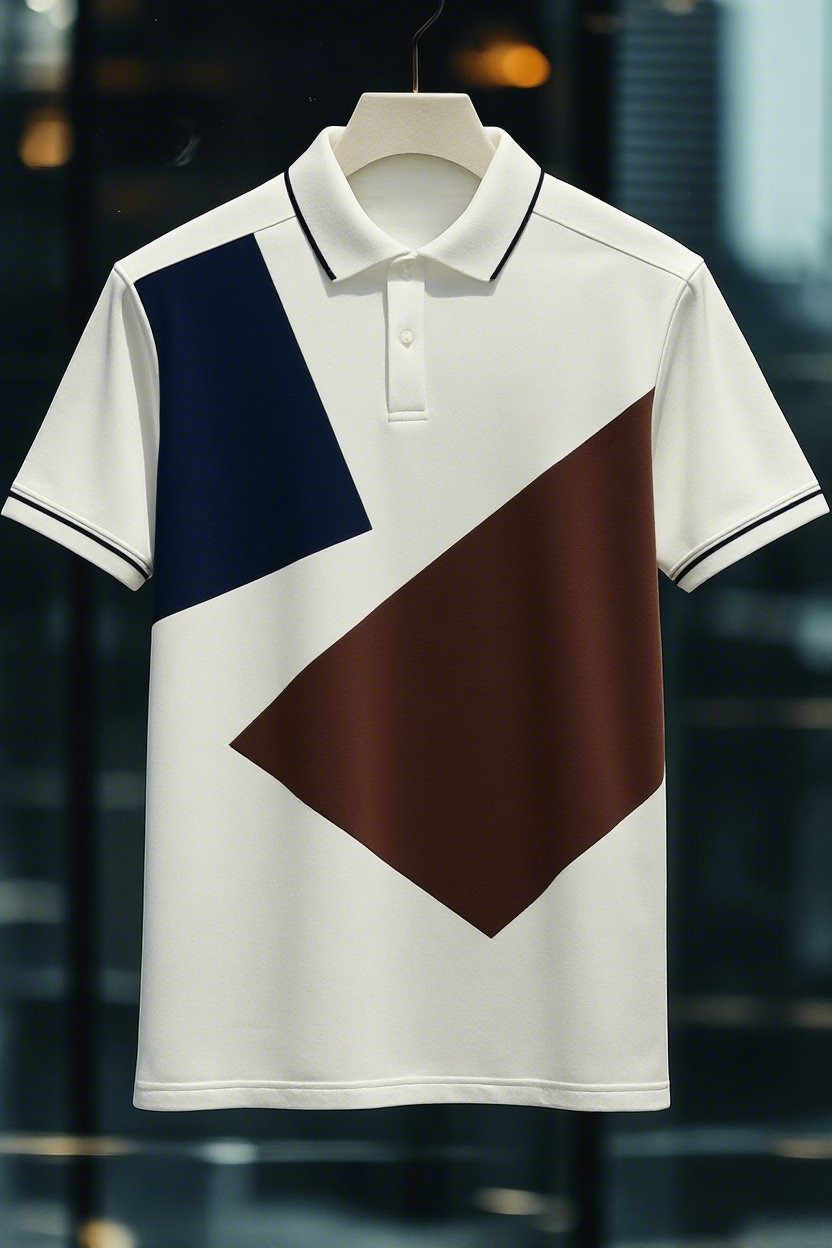 Men's Business Casual Button Short Sleeve Polo Shirt