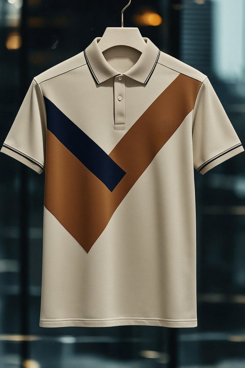 Men's Business Casual Button Short Sleeve Polo Shirt