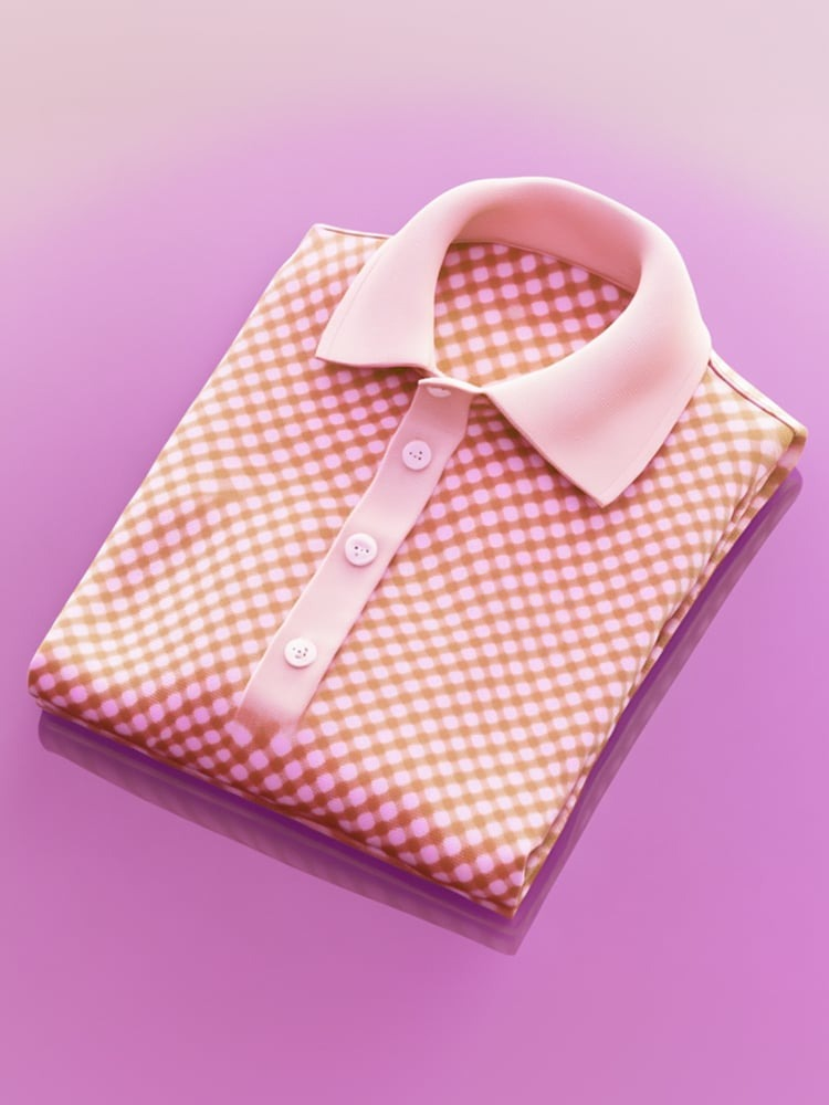 Men's Business Casual Plaid Button Short Sleeve Polo Shirt