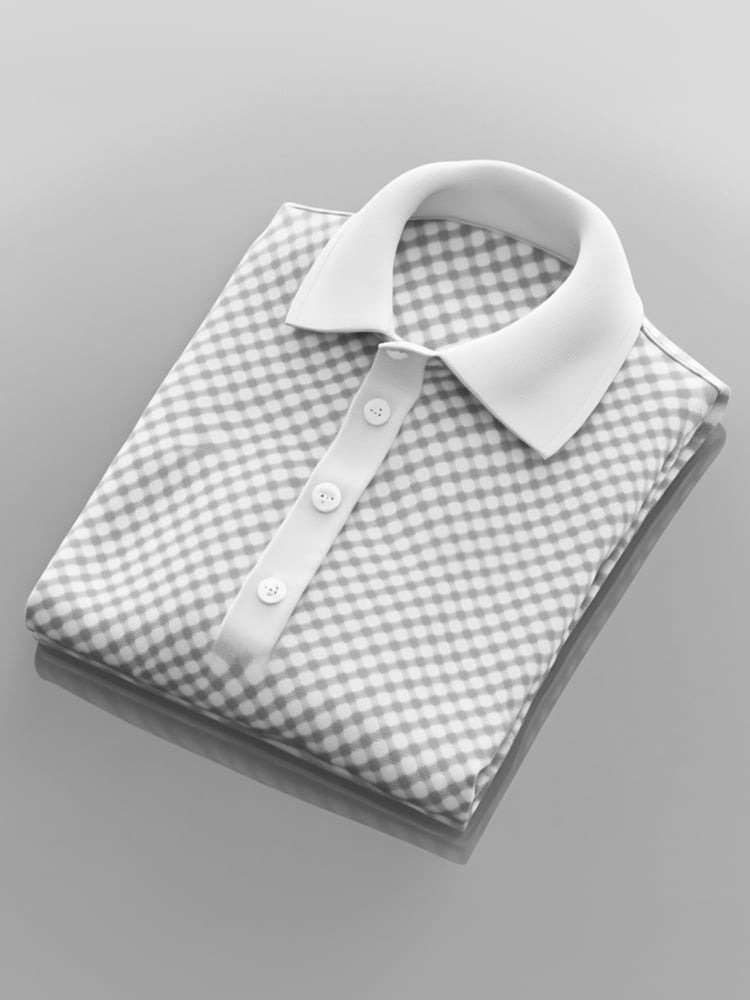 Men's Business Casual Plaid Button Short Sleeve Polo Shirt