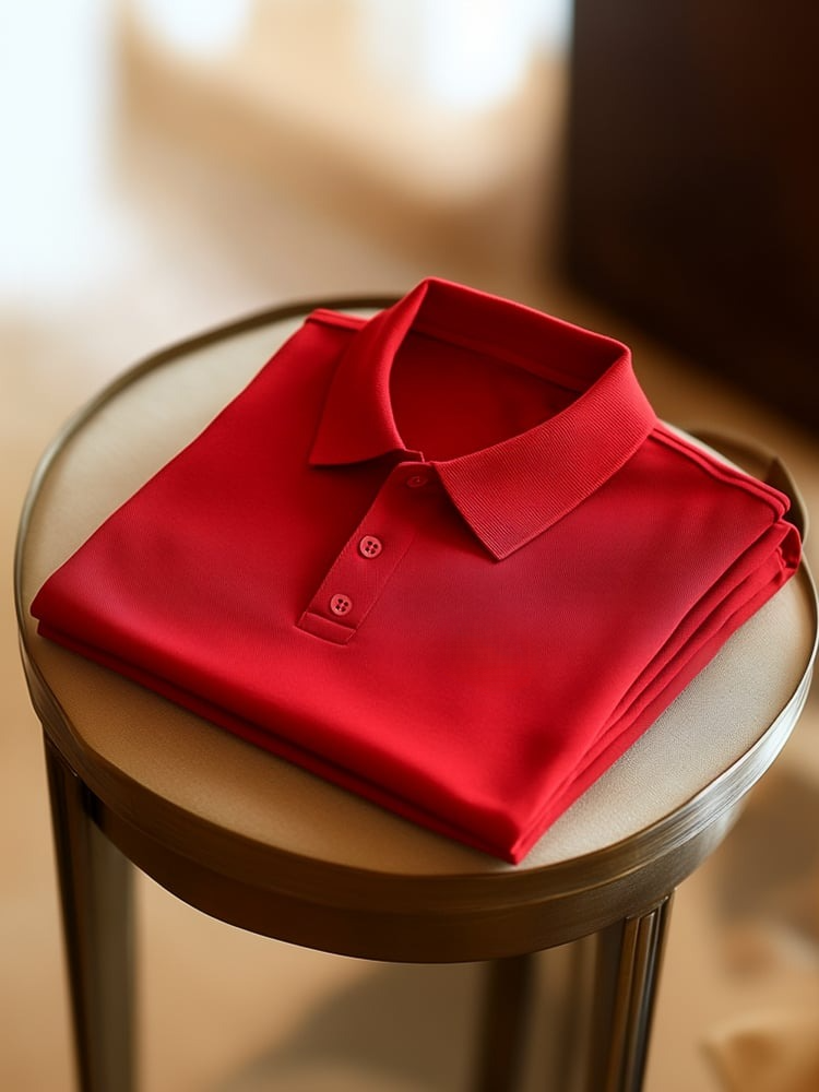 Men's Business Casual Button Short Sleeve Polo Shirt