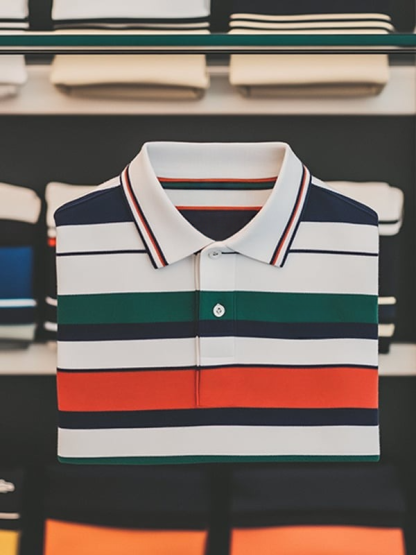 Men's Business Casual Plaid Button Short Sleeve Polo Shirt