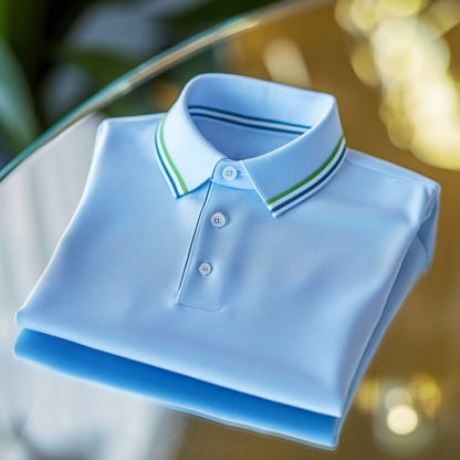 Men's Business Casual   Embroidered Button Short Sleeve Polo Shirt