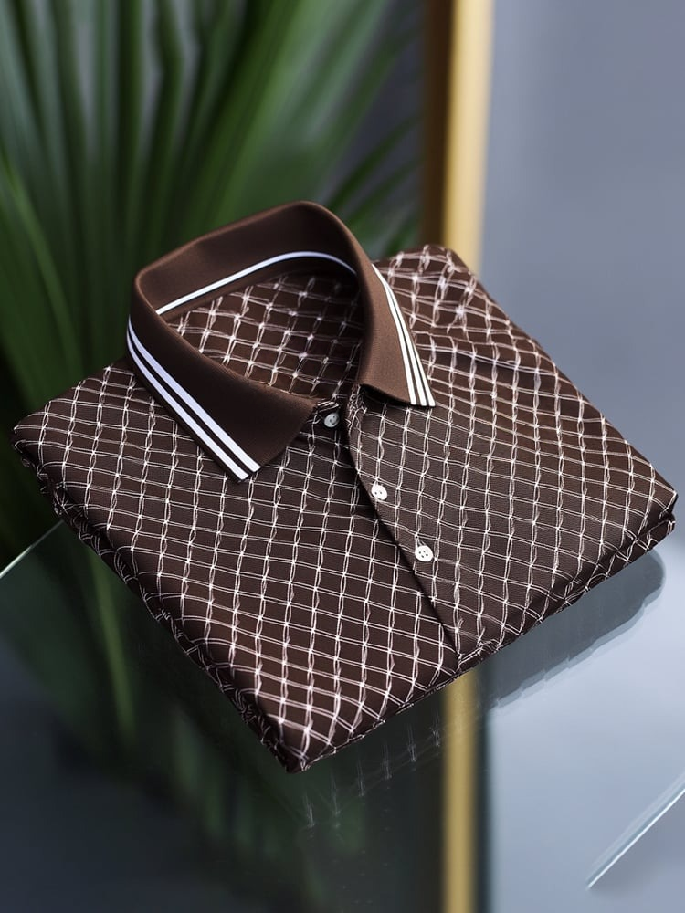 Men's Classic Business Logo Button Short Sleeve Polo Shirt