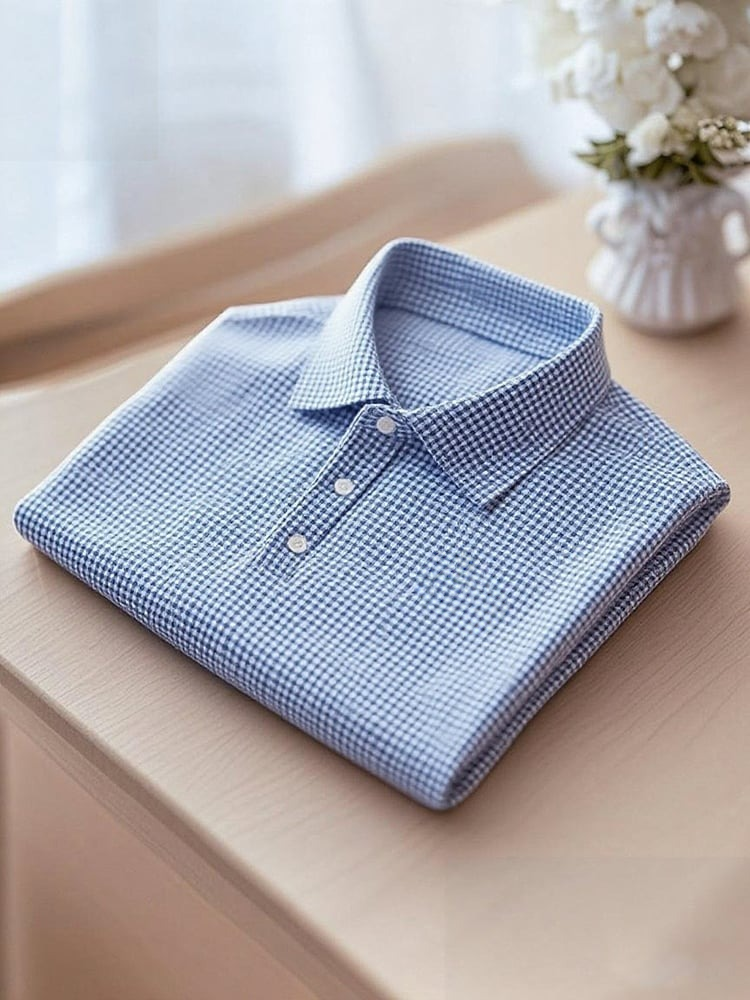Men's Business Casual Button Short Sleeve Polo Shirt