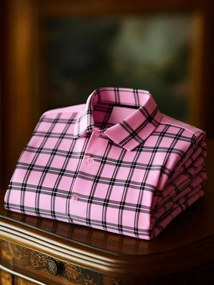 Men's Classic Business Logo Button Short Sleeve Polo Shirt