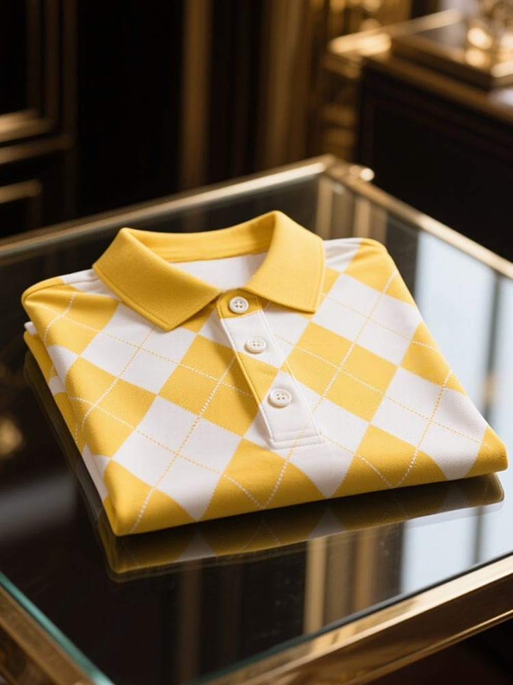 Men's Business Casual Button Short Sleeve Polo Shirt