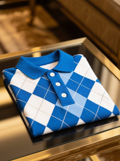 Men's Business Casual Button Short Sleeve Polo Shirt