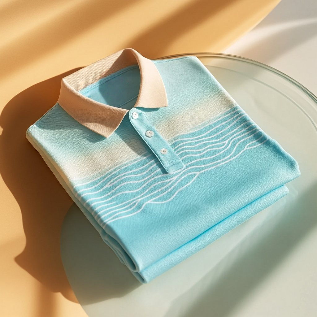 Men's Business Casual Embroidered   Button Short Sleeve Polo Shirt