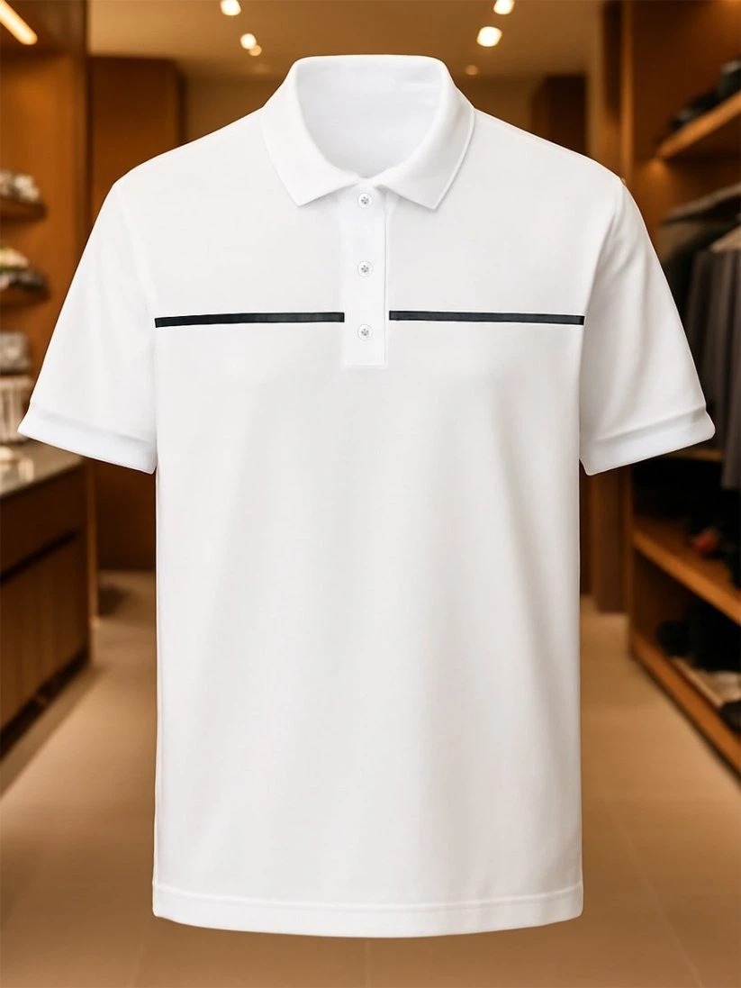 Men's Business Casual Button Short Sleeve Polo Shirt