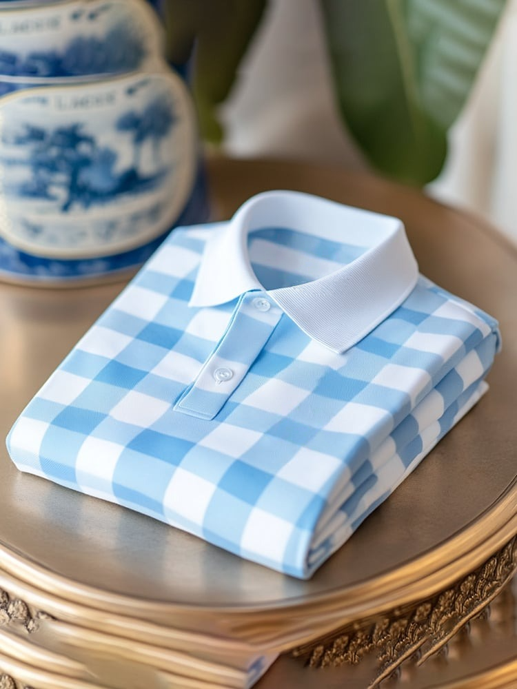 Men's Classic Business Logo Button Short Sleeve Polo Shirt