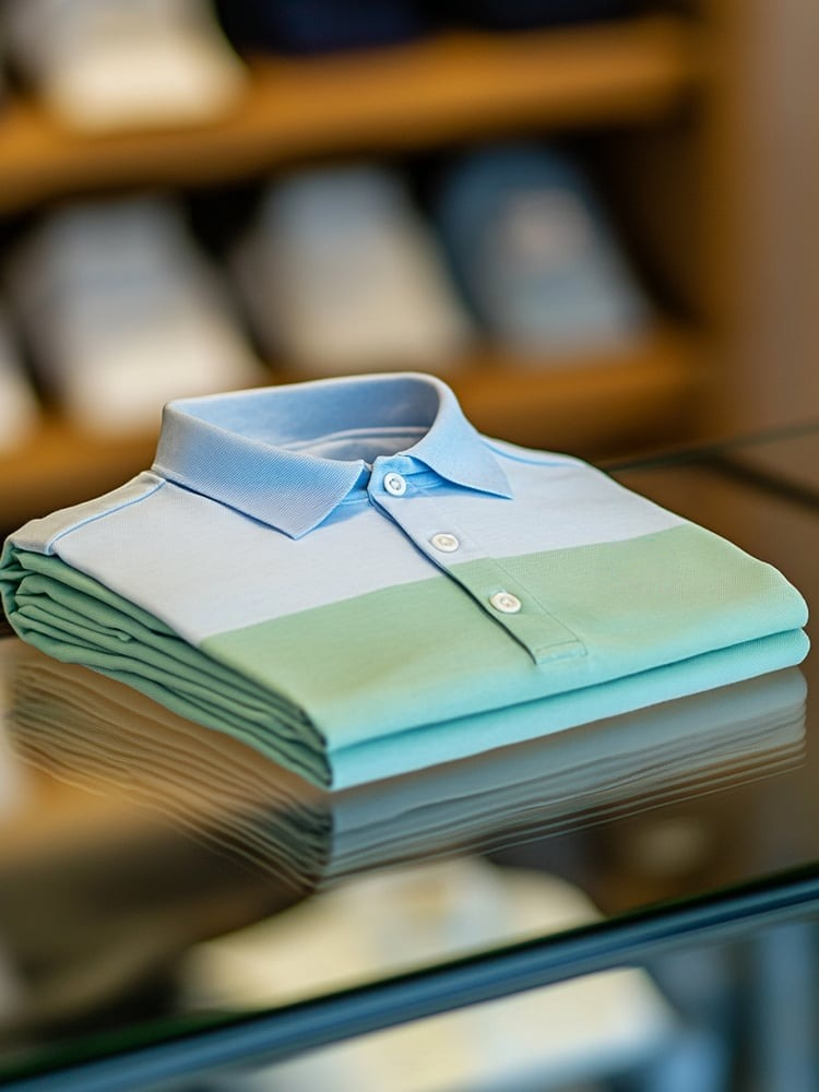 Men's Smart Casual Color Block Logo Button Short Sleeve Polo Shirt