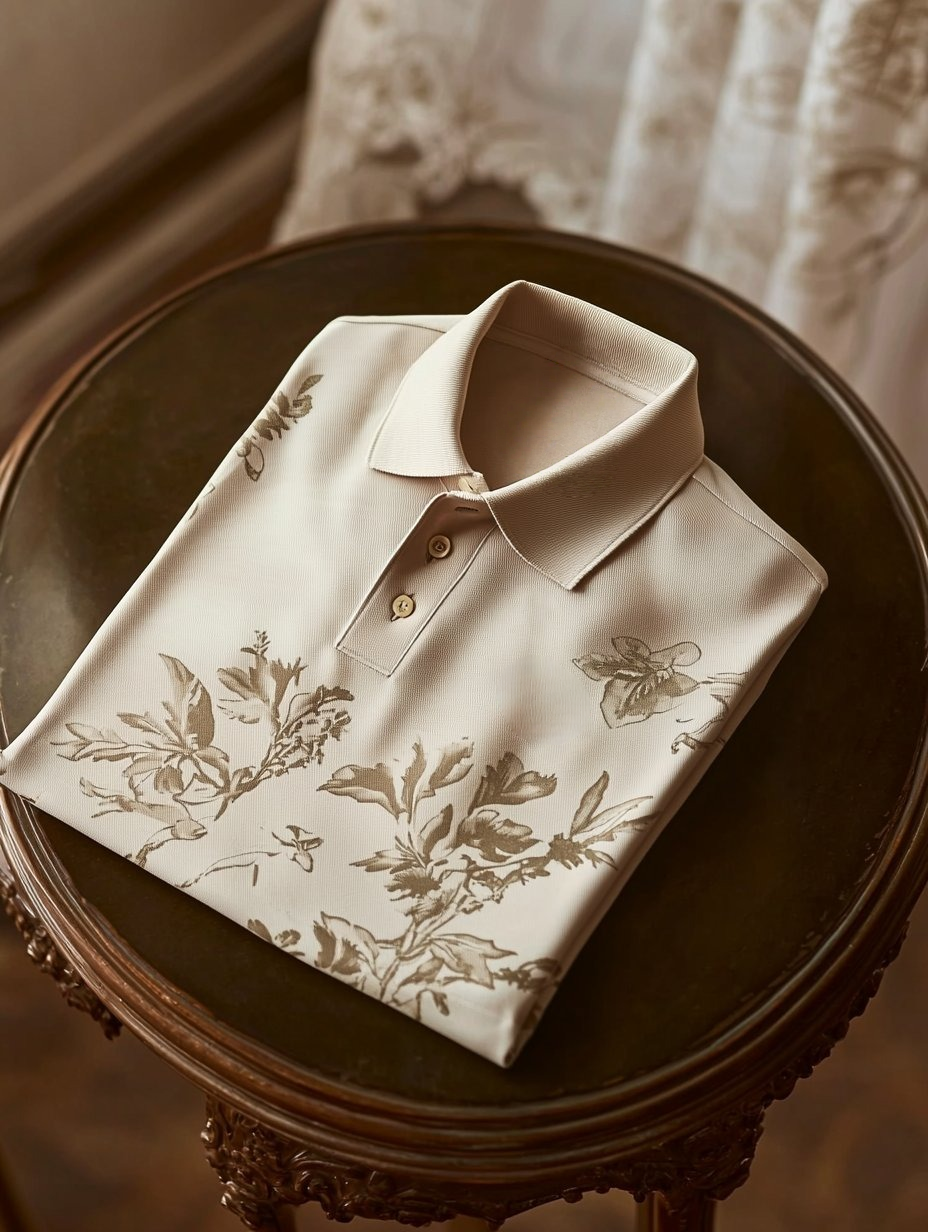 Men's Business Casual Fish Embroidered Button Short Sleeve Polo Shirt