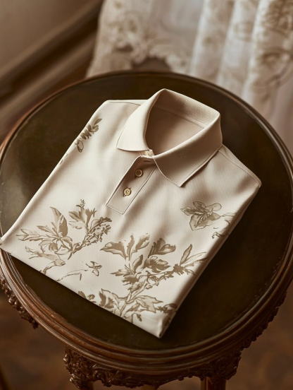 Men's Business Casual Button Short Sleeve Polo Shirt