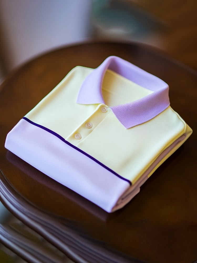 Men's Classic Business Logo Button Short Sleeve Polo Shirt