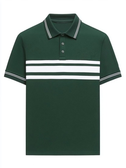 Men's Business Casual Button Short Sleeve Polo Shirt