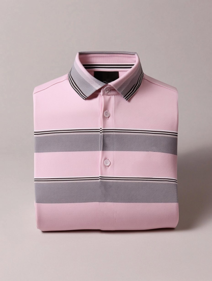 Men's Business Casual Button Short Sleeve Polo Shirt