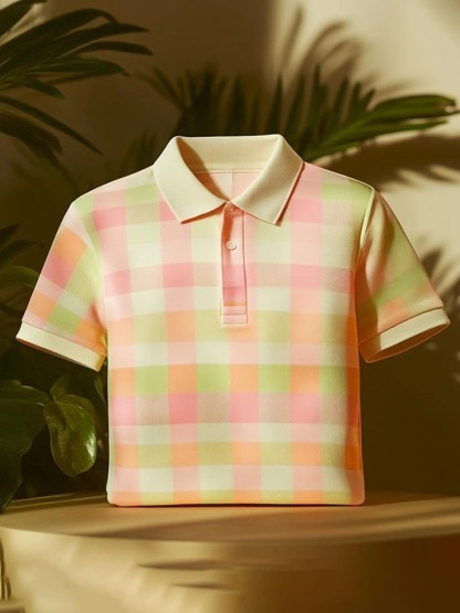 Men's Classic Business Logo Button Short Sleeve Polo Shirt
