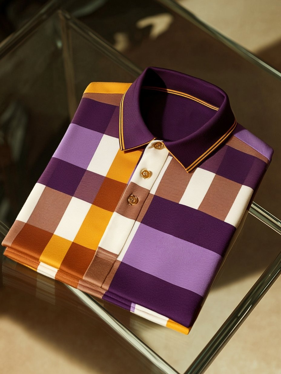 Men's Business Casual Button Short Sleeve Polo Shirt