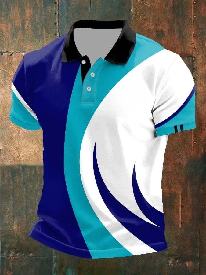 Men's Casual Business Contrast Polo
