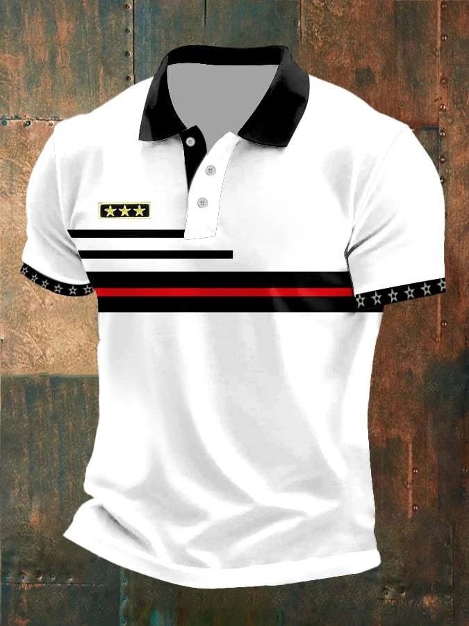 Men's Casual Business Contrast Polo