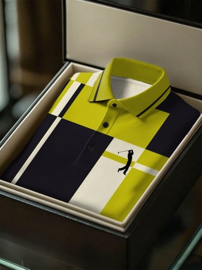 Men's Classic Business Button Short Sleeve Polo Shirt