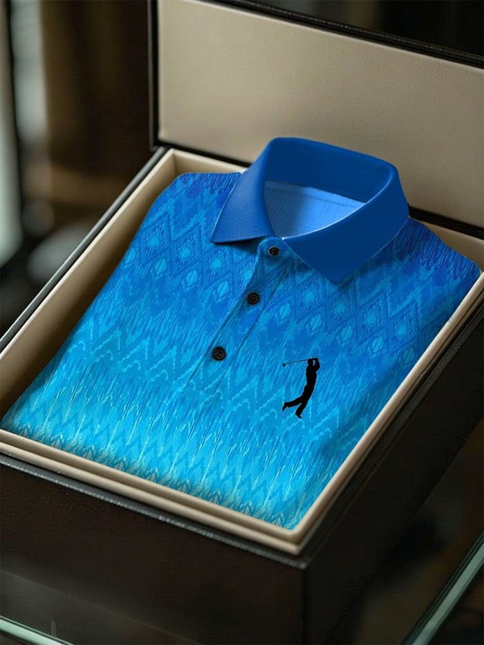 Men's Classic Business Button Short Sleeve Polo Shirt