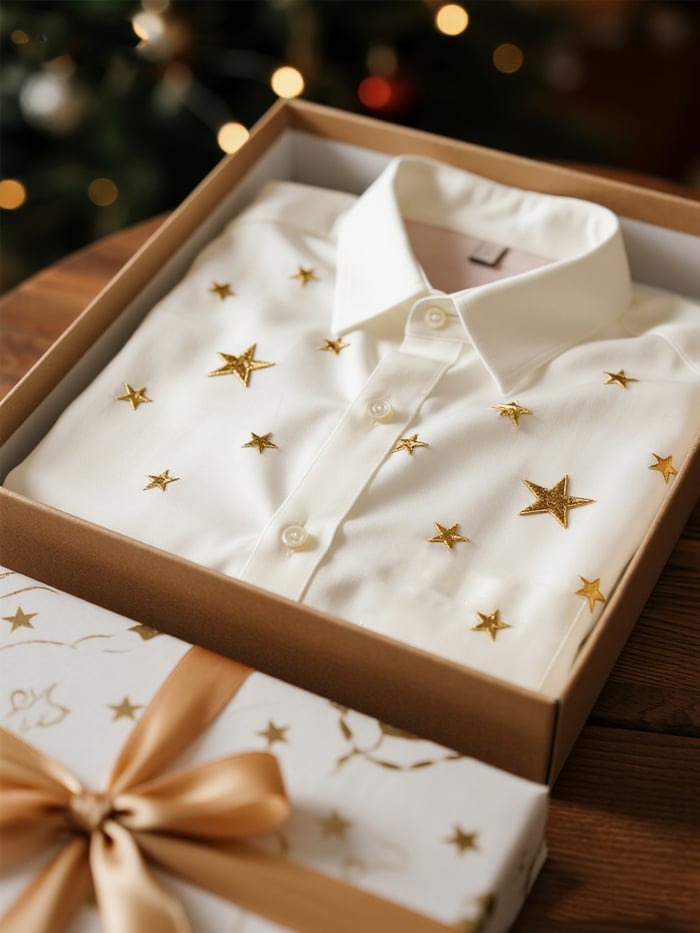 Men's Business Star of Bethlehem Christmas Long Sleeve Shirt