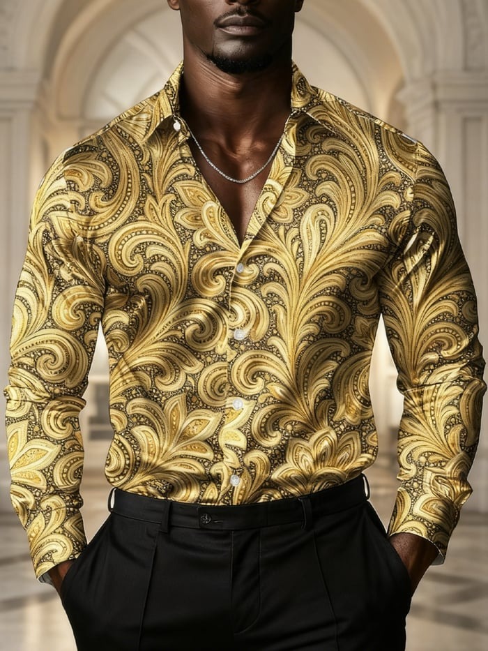 Men's Luxury Retro Long-Sleeved Shirt