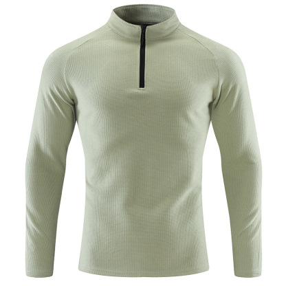 Men's Basic Quick-Drying, Breathable, Stretchy Zip-Up Top