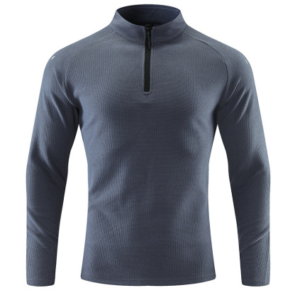 Men's Basic Quick-Drying, Breathable, Stretchy Zip-Up Top