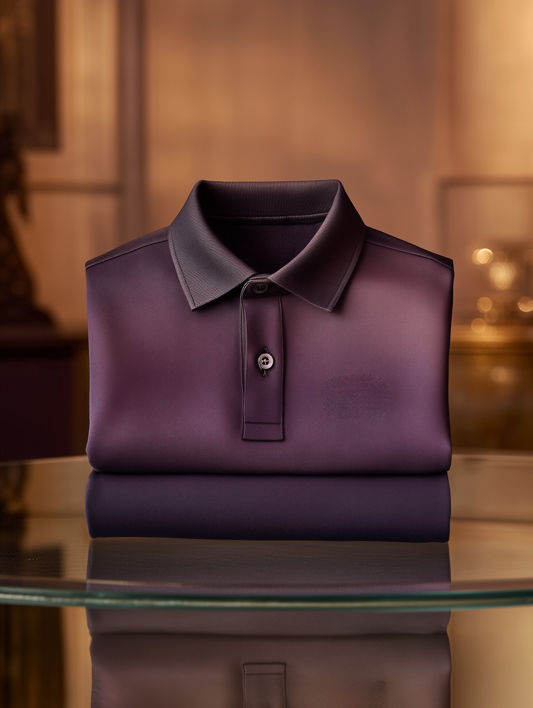 Men's Classic Business Fade Button Short Sleeve Polo Shirt