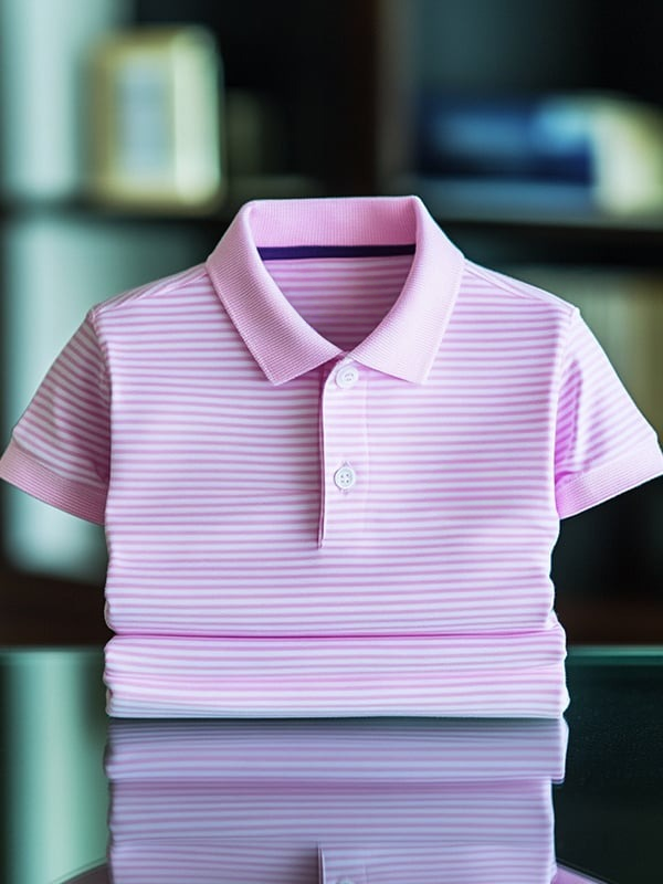 Men's Classic Business Solid Logo Button Short Sleeve Polo Shirt