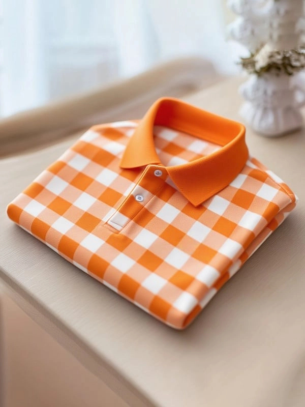 Men's Classic Business Logo Button Short Sleeve Polo Shirt