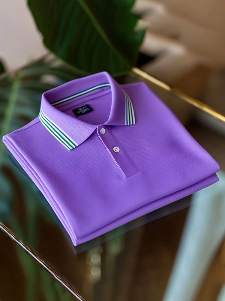 Men's Business Logo Button-Down Short Sleeve Polo Shirt