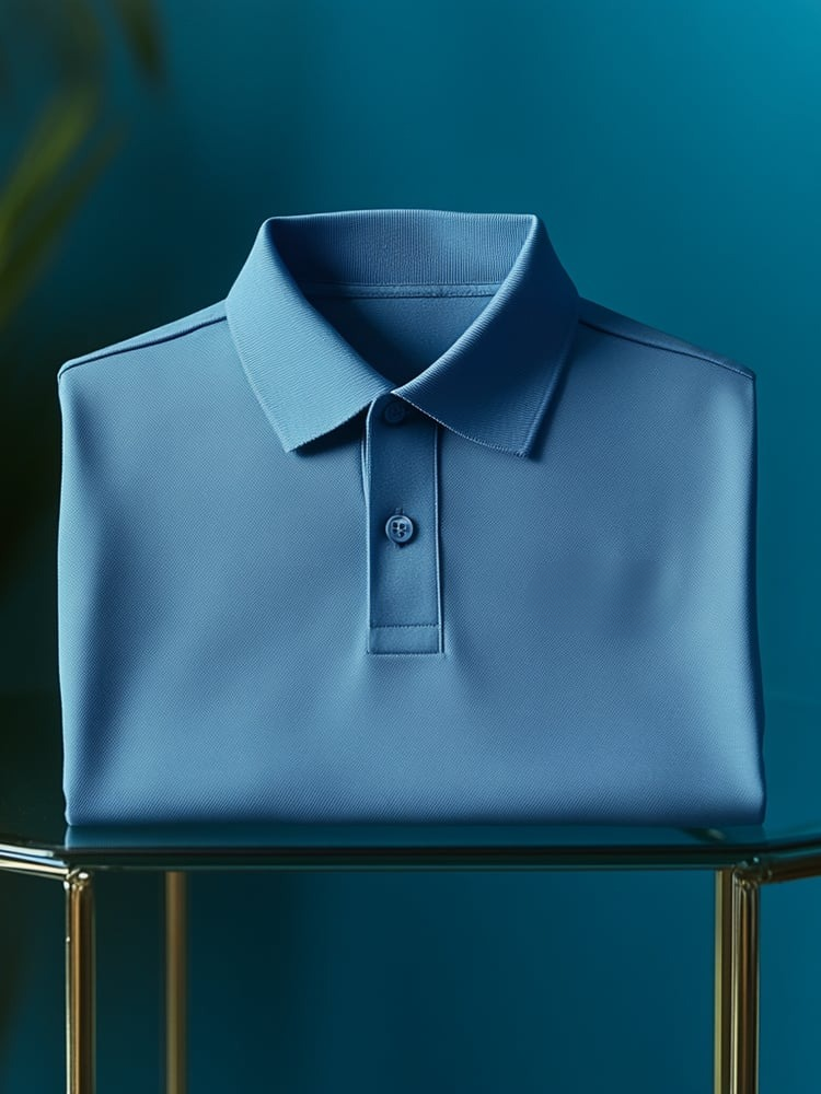Men's Business Casual Button Short Sleeve Polo Shirt