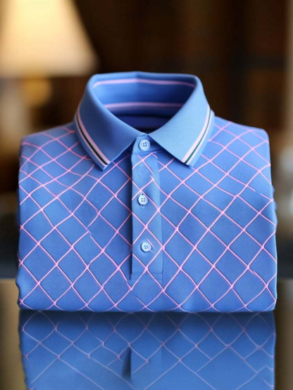 Men's Classic Business Button Short Sleeve Polo Shirt