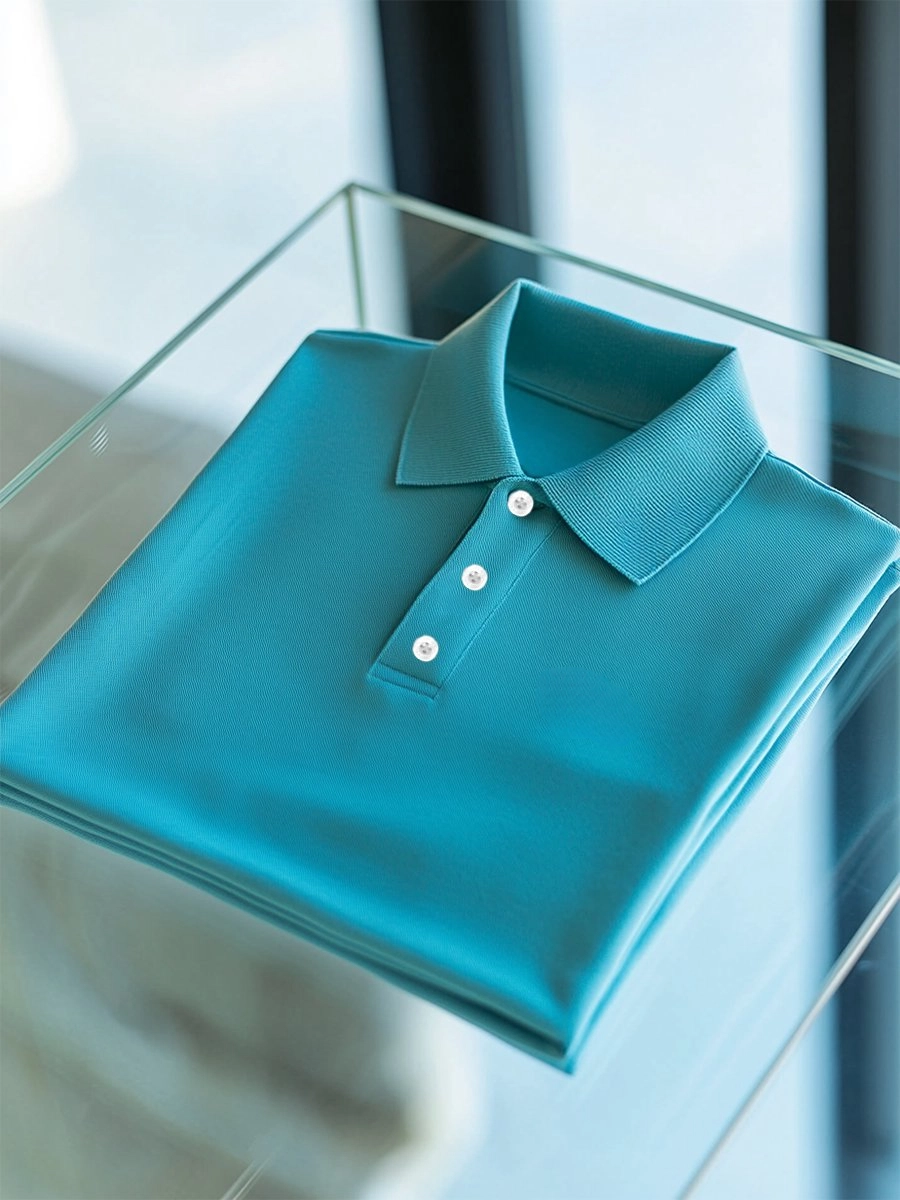 Men's Business Casual Button Short Sleeve Polo Shirt