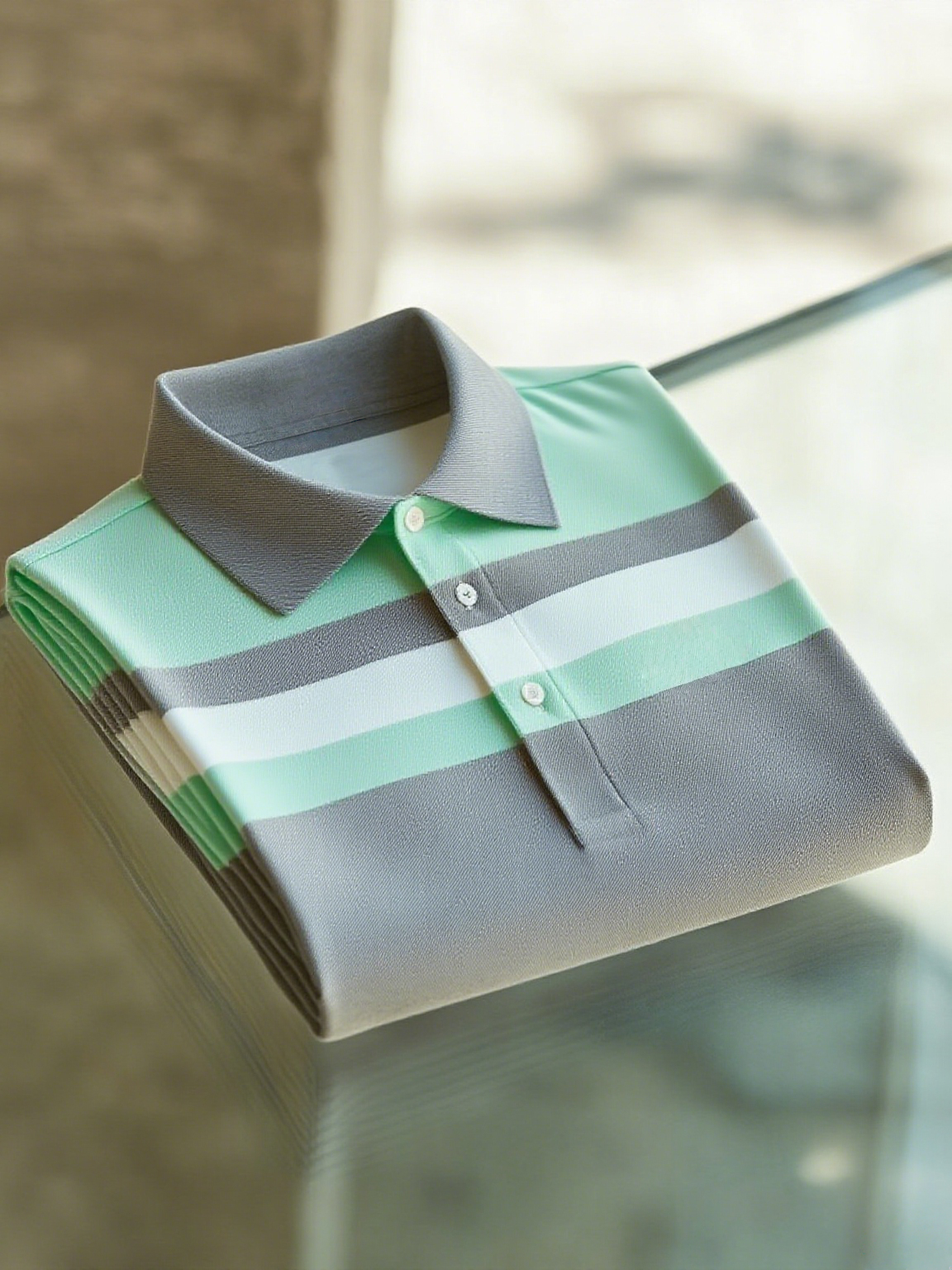 Men's Business Casual Fish Embroidered Button Short Sleeve Polo Shirt