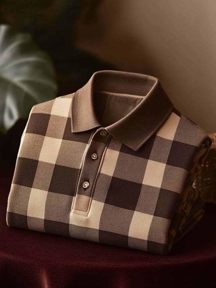 Men's Classic Business Logo Button Short Sleeve Polo Shirt